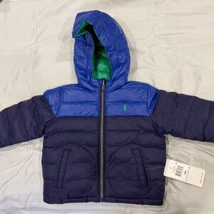 Polo Ralph Lauren Blue and Green Puffer Jacket